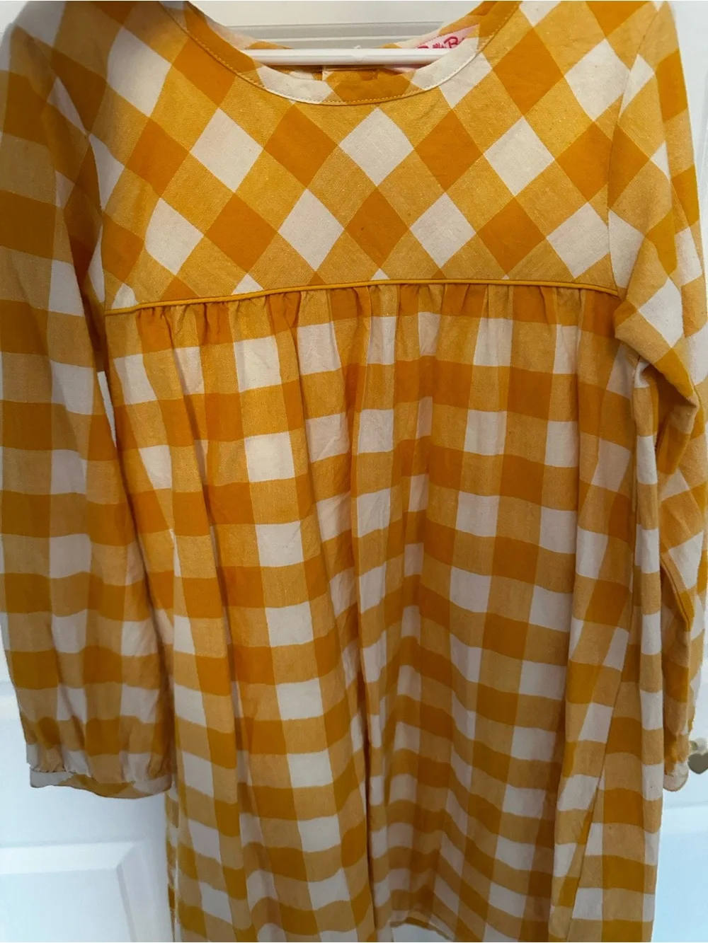 Ruffle Butts Yellow Gingham Long Sleeve Dress
